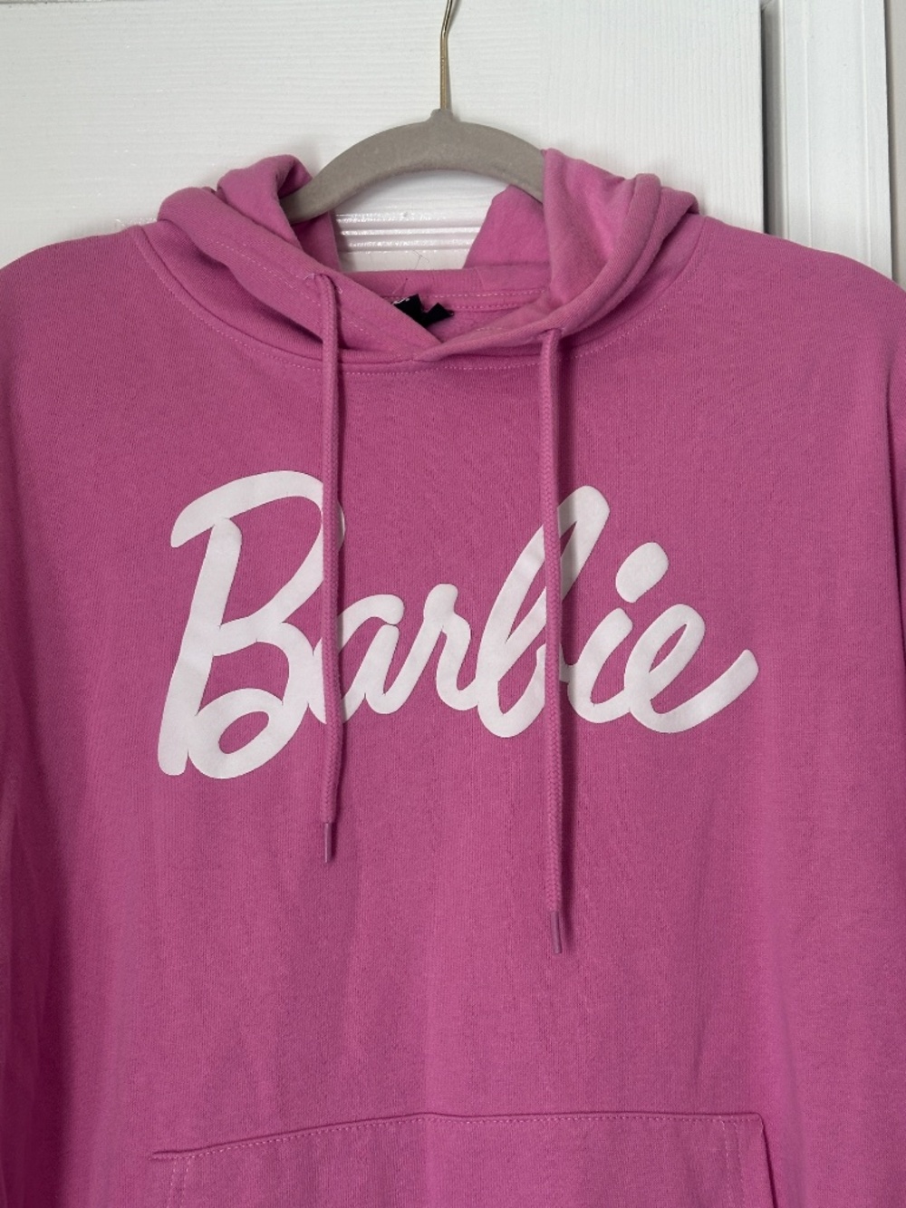 Barbie Hoodie Sweatshirt Pink Logo Size Extra Large XL Barbiecore Doll Fashion - Picture 2 of 6